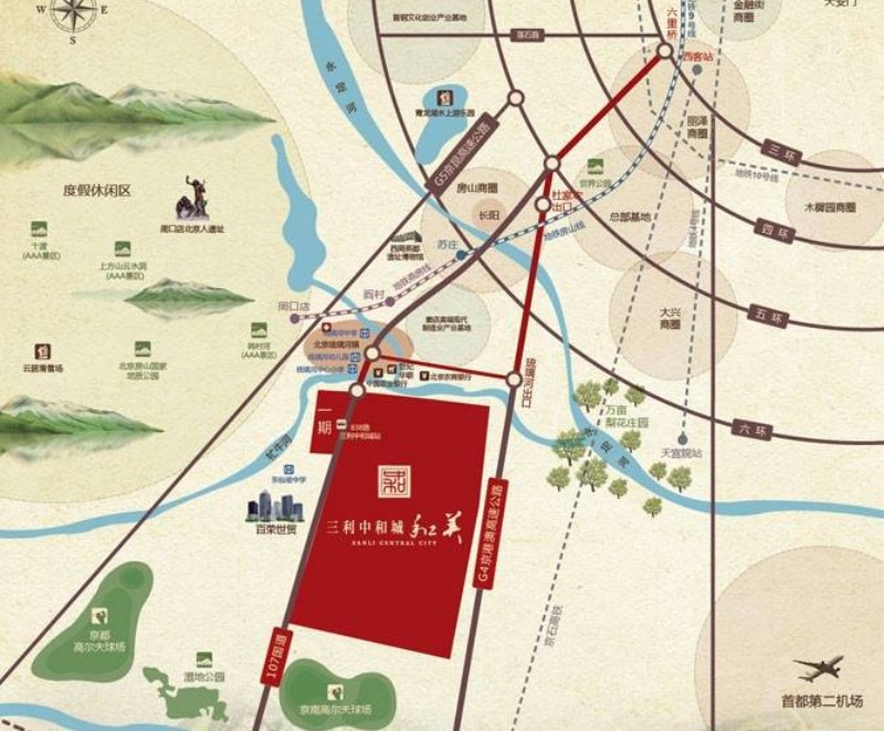 涿州三利中和城区位交通配套图