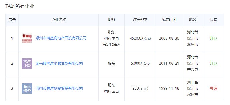 鸿盛香榭湾开发商法人代表关联公司