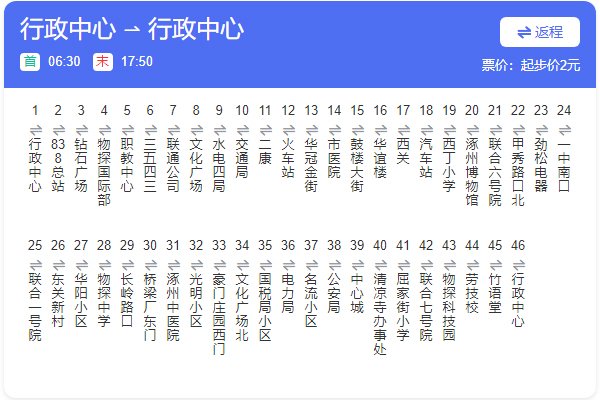 涿州市1路环线公交线路