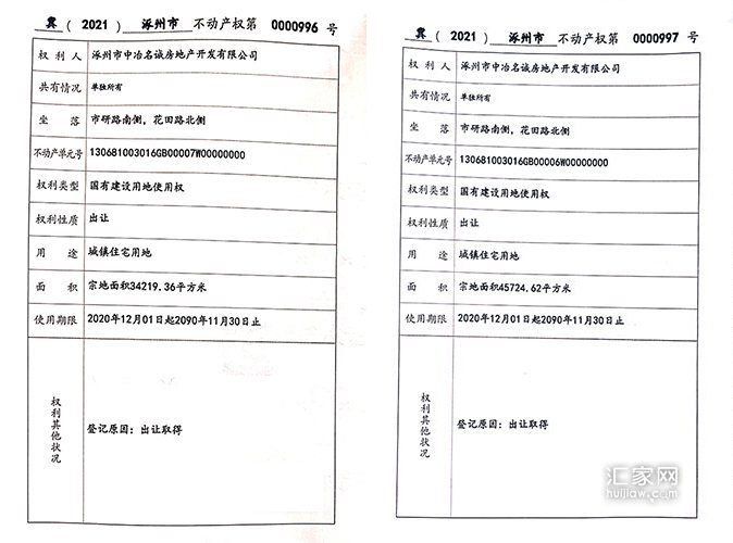 中冶未来城不动产权登记证(拼合)