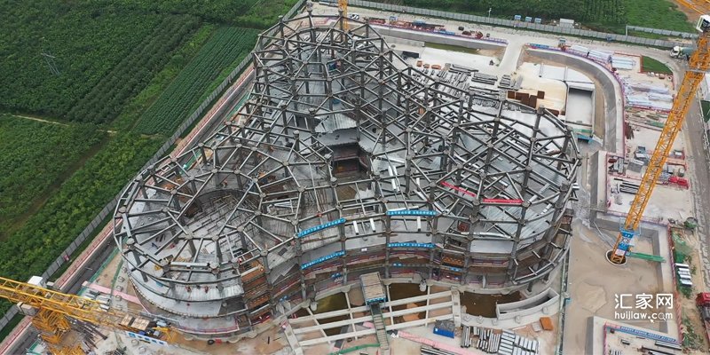 涿州松林店云制造小镇PPP项目文化中心主体钢结构顺利封顶