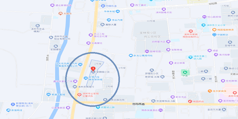 涿州呈颐园西门挨着107国道