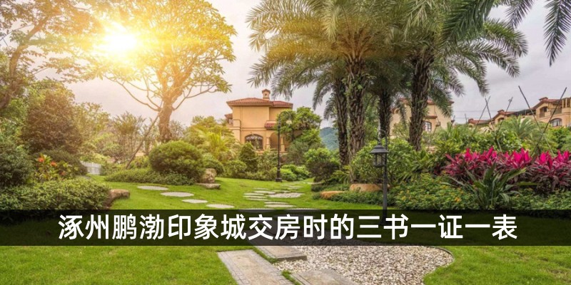 涿州鹏渤印象城交房时的三书一证一表