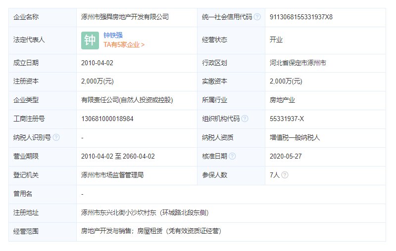 强舜铭城开发商工商注册信息