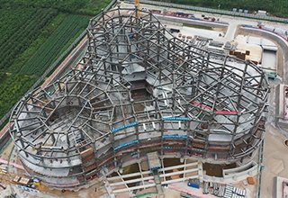 涿州松林店云制造小镇PPP项目文化中心主体钢结构顺利封顶