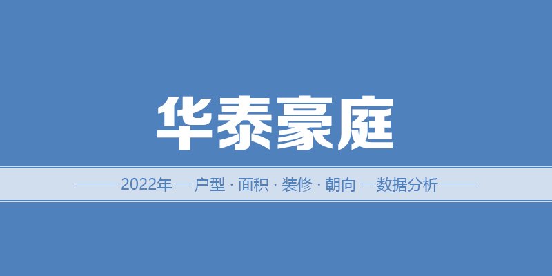 2022年，涿州华泰豪庭二手房户型面积装修朝向数据分析